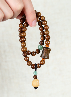 金丝绿檀木绿檀木六字真言复古