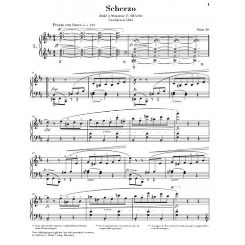 亨乐原版 肖邦 谐谑曲全集 钢琴独奏带指法 Chopin Scherzi br HN886 - 图2