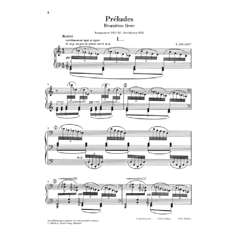亨乐原版 德彪西 钢琴作品集卷三 钢琴独奏带指法 Debussy Klavierwerke III br. HN1196 - 图1