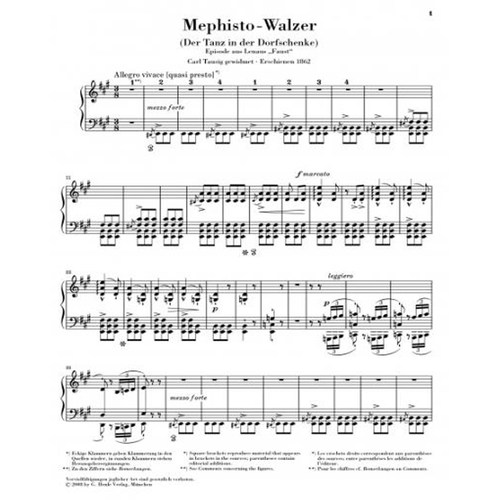 亨乐原版 李斯特 梅菲斯托圆舞曲 钢琴独奏 Liszt Mephisto Waltz HN763 - 图2