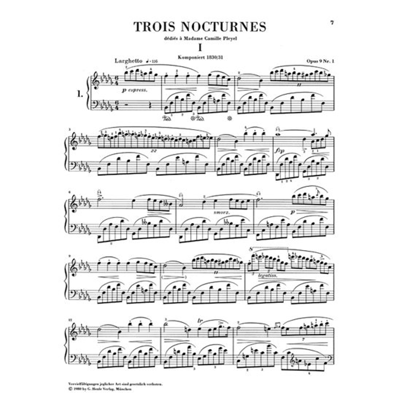 亨乐原版 肖邦夜曲全集 钢琴独奏 带指法 Chopin Nocturnes br. HN185 - 图2