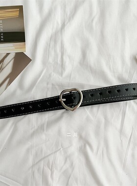 全孔爱心皮带女百搭腰带