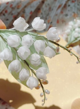 发夹真丝古风仿真铃兰仙女清新