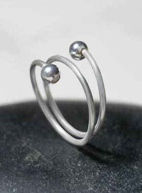 福运戒指女纯银999开口可调节