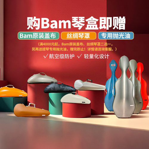 成人时尚轻便法国Bam琴盒 带锁皮质小提琴盒防潮抗压双肩背三角盒 - 图0