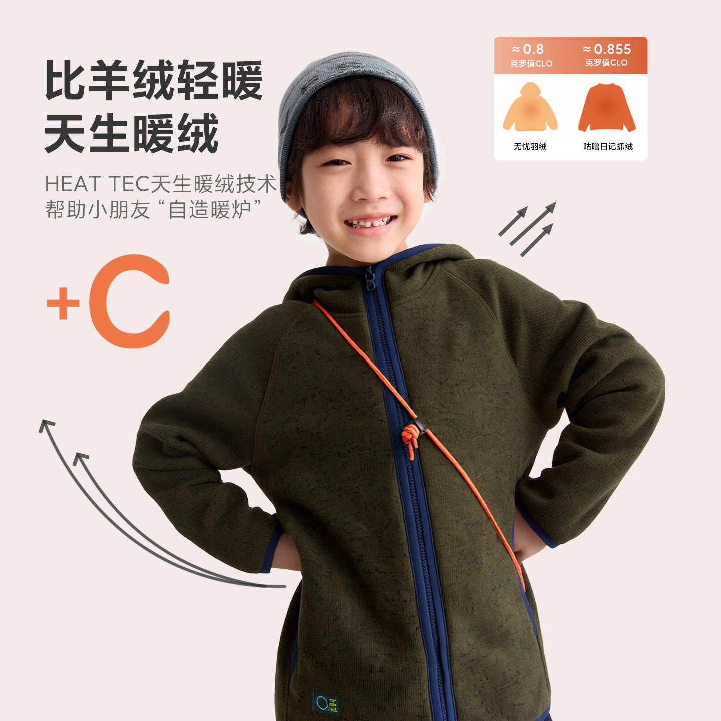 咕噜日记童装儿童一体绒外套2025冬男童保暖连帽上衣女童休闲外套,淘宝优惠券,粉丝福利购,淘宝优惠卷