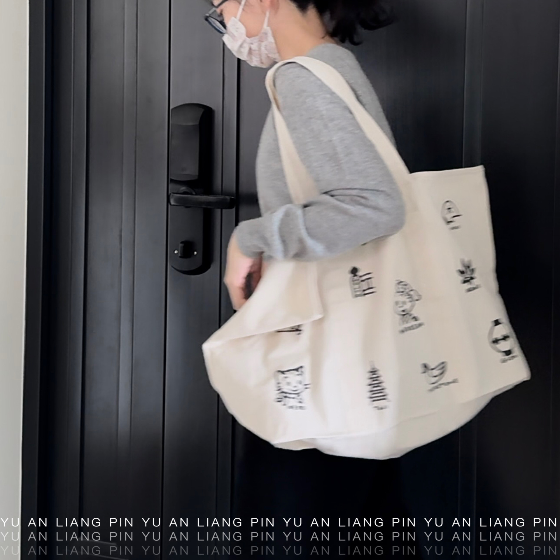 日单原田治购物袋折叠便携超市环保出口帆布大容量日系单肩手提袋 - 图0