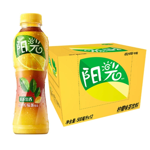 Luo Tianyi одобрил Coca -cola Sunshine Tea Bottle Классический лимонный аромат чай 500 мл*12 бутылок