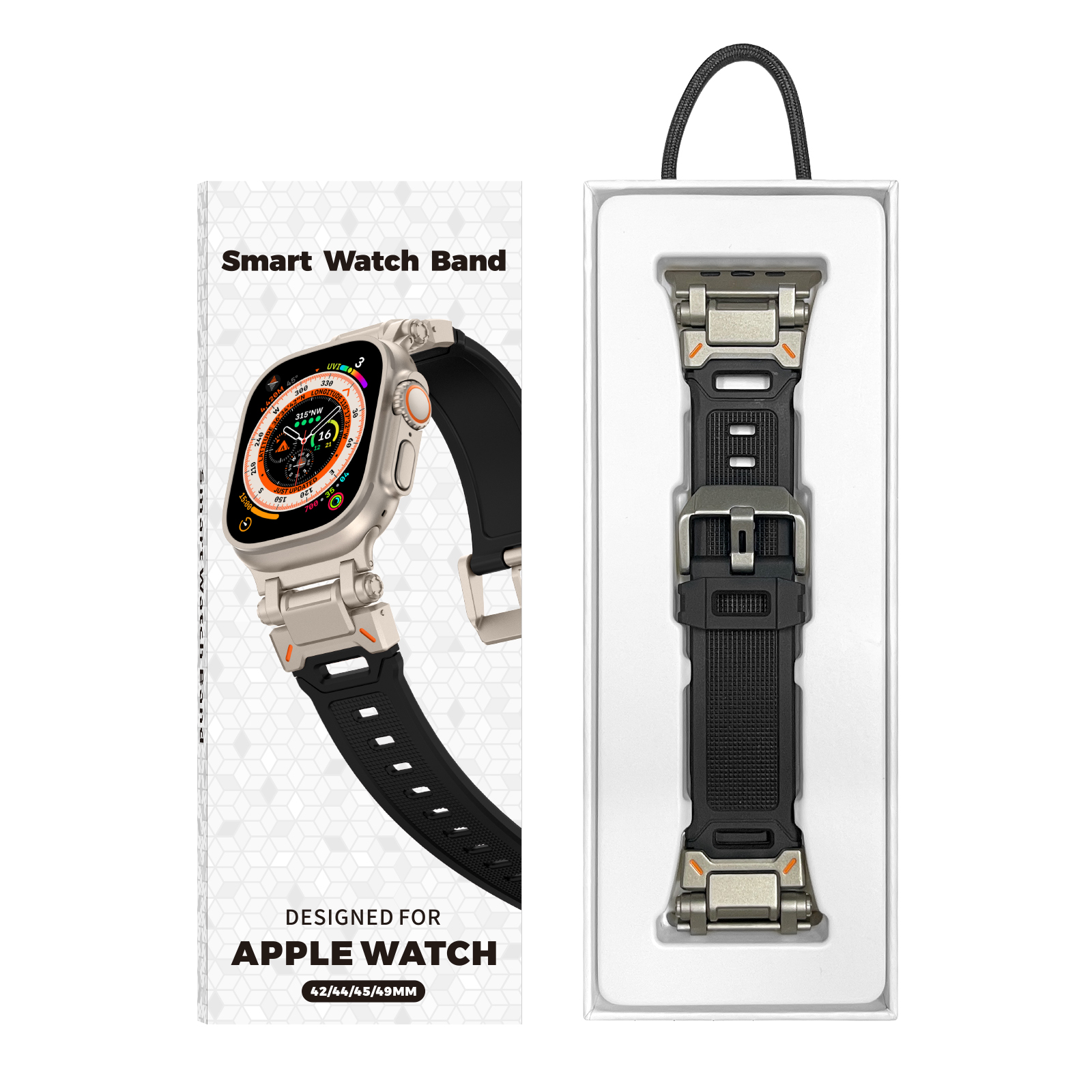 适用AppleWatchUltra2表带AppleWatch9苹果iWatchS手表带iWatch8硅胶S9Ultra男S8SE金属iPhone钛iWatchultra7 - 图3