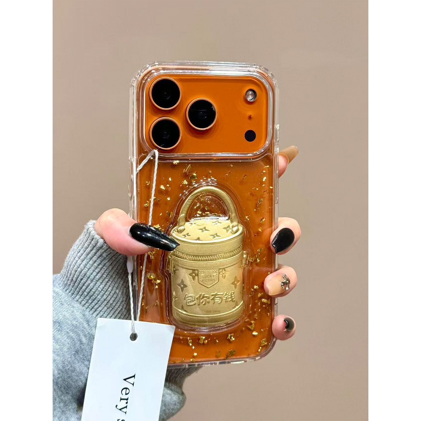 滴胶金箔好运小金马包包适用iphone17promax手机壳苹果17Pro韩系15promax新款14Pro全包17防摔女款16Pro透明,淘宝优惠券,粉丝福利购,淘宝优惠卷