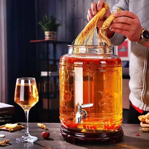 玻璃泡酒瓶10斤15斤25斤40斤家用泡酒瓶带龙头人参药酒坛酒壶酒瓶 - 图2