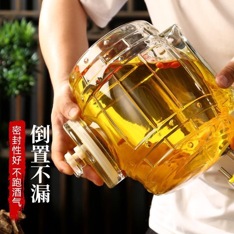 Glass wine bottle, barrel, wine bottle, homemade juice, green plum and bayberry, wine, beer, internet celebrity, cola special container