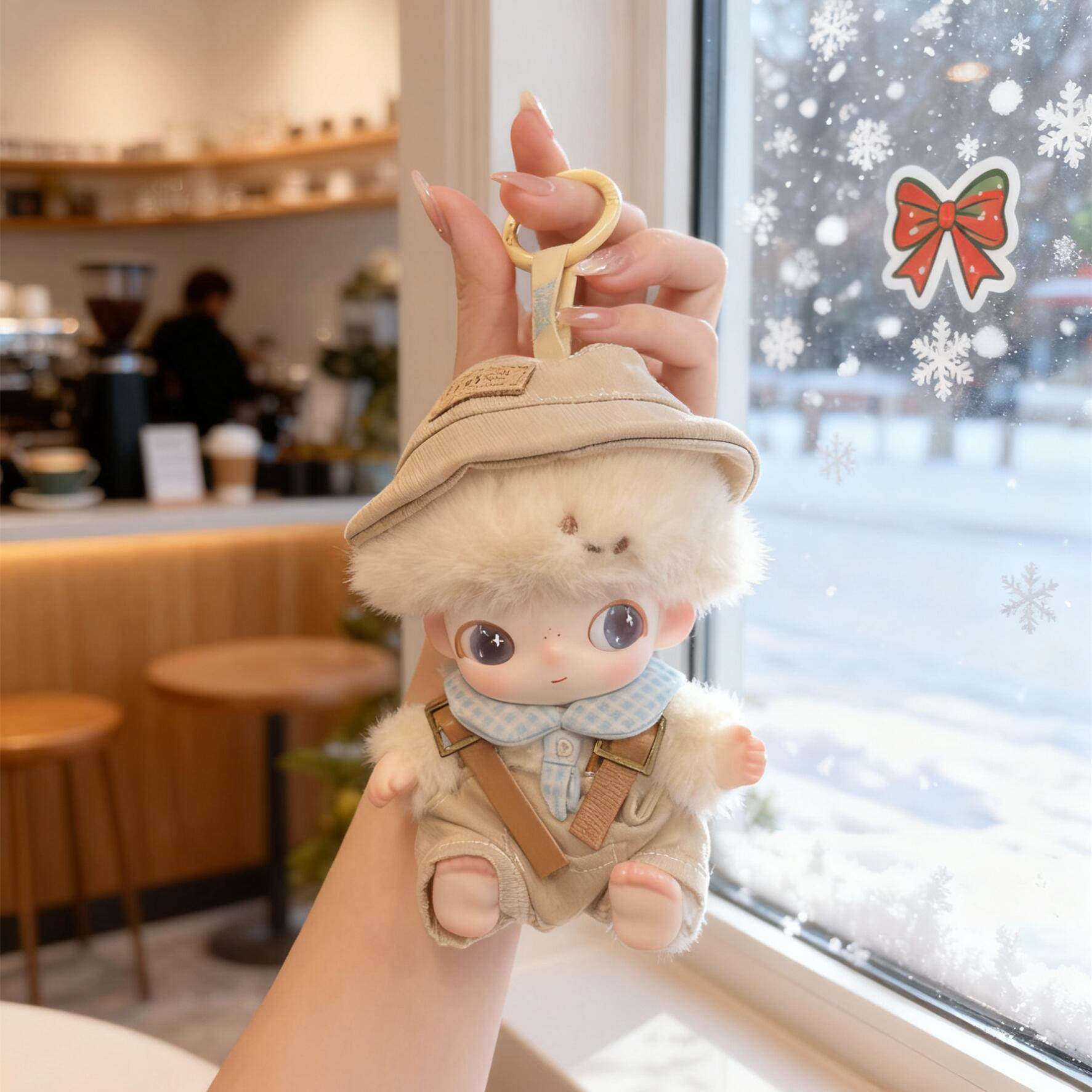 DIMOO娃衣DIMOO新品新生日记娃衣潮玩公仔衣服替换装卡其色工装,淘宝优惠券,粉丝福利购,淘宝优惠卷