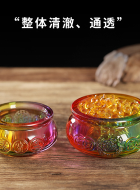 彩色水晶元宝聚宝盆招如意元宝财装饰家居开业乔送礼客厅摆件大号