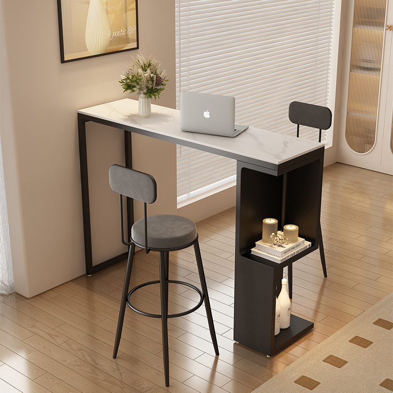 吧台桌家用简约岩板高脚桌长条桌客厅沙发阳台隔断迷你休闲小吧台,淘宝优惠券,粉丝福利购,淘宝优惠卷