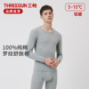 Three-gun pure cotton ribbed skin-friendly elastic round neck men's underwear