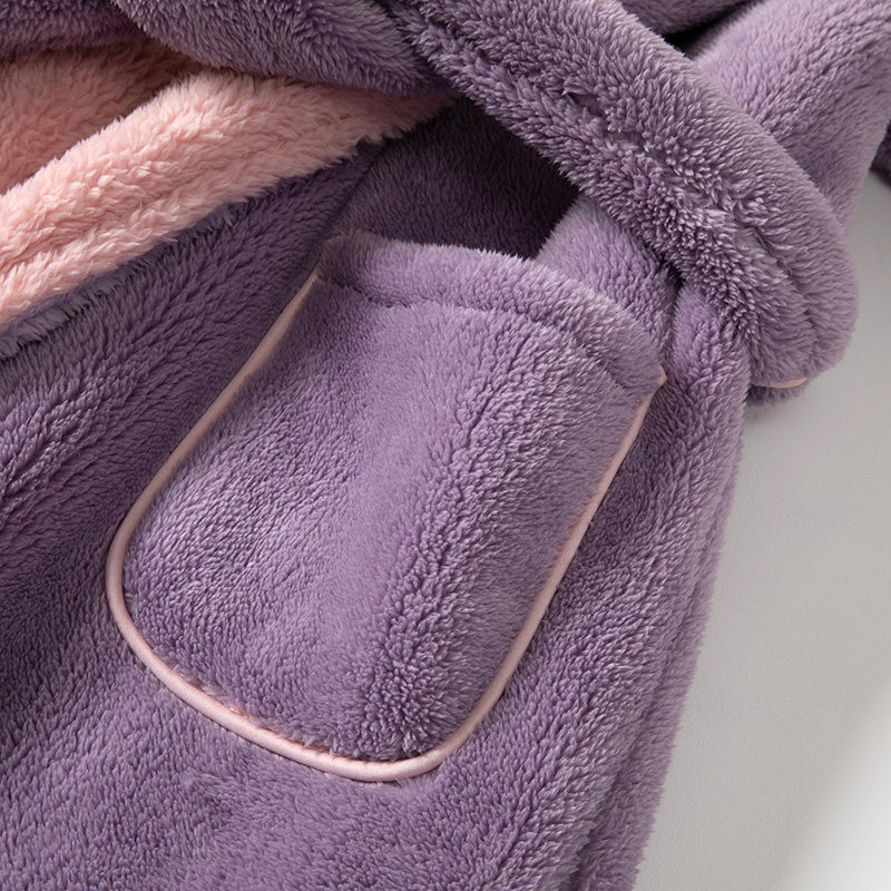 加厚羊羔绒长款 秋泓齐锦上茂睡袍/浴袍