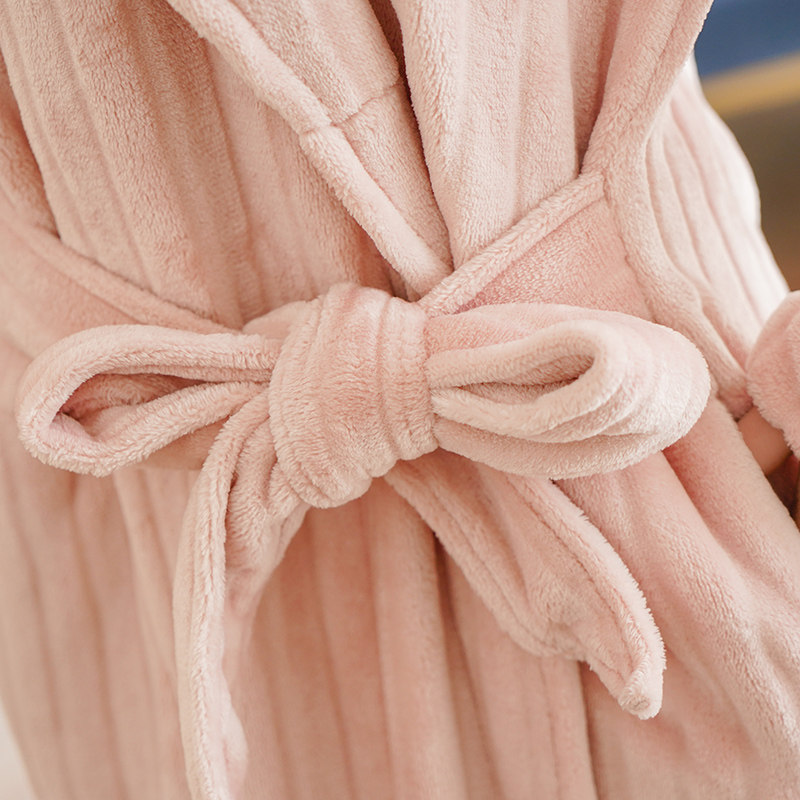 秋冬长款可外穿长袍加长珊瑚绒睡衣 秋泓齐锦上茂睡袍/浴袍