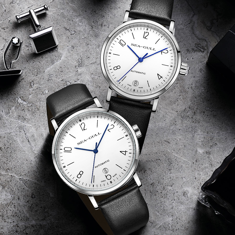 正品海鸥手表男士简约全自动机械表男表情侣对表女表包豪斯潮6091