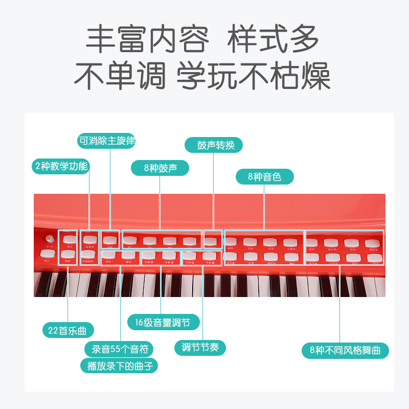 俏娃电子琴玩具带话筒初学宝宝钢琴 一品客母婴电子琴玩具/儿童电子琴