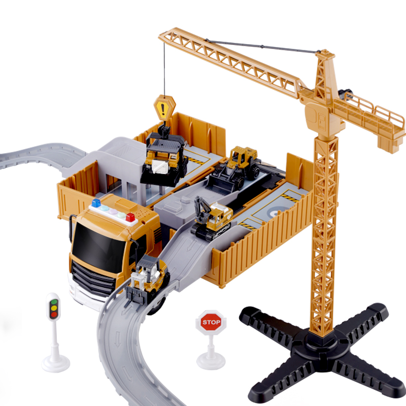超大号儿童集装箱货柜车大型工程挖掘机吊车玩具卡车合金套装男孩 - 图3