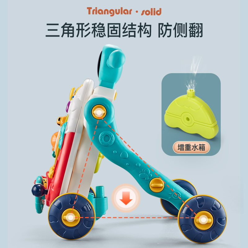 班迪萌玩具专营店婴儿学步车防o型腿多功能防侧翻宝宝手推车三合一学走路助步2玩具1