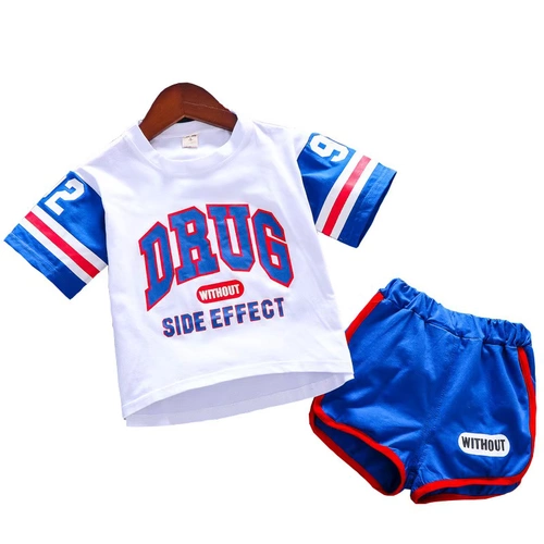 Летняя одежда, детский летний тонкий комплект, коллекция 2021, детская одежда, в западном стиле, короткий рукав, в корейском стиле