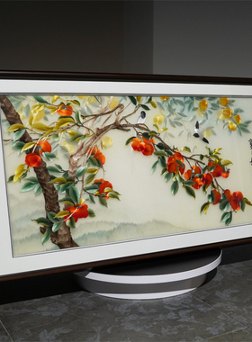 手工刺绣事事如意苏绣成品带框挂画新中式客厅餐厅高端丝绣装饰画