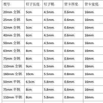 ທໍ່ສະແຕນເລດ clamp PPR pipe buckle clamp 50 hoop PVC drainage pipe fixed bracket 110 elevator 75 pipe clamp