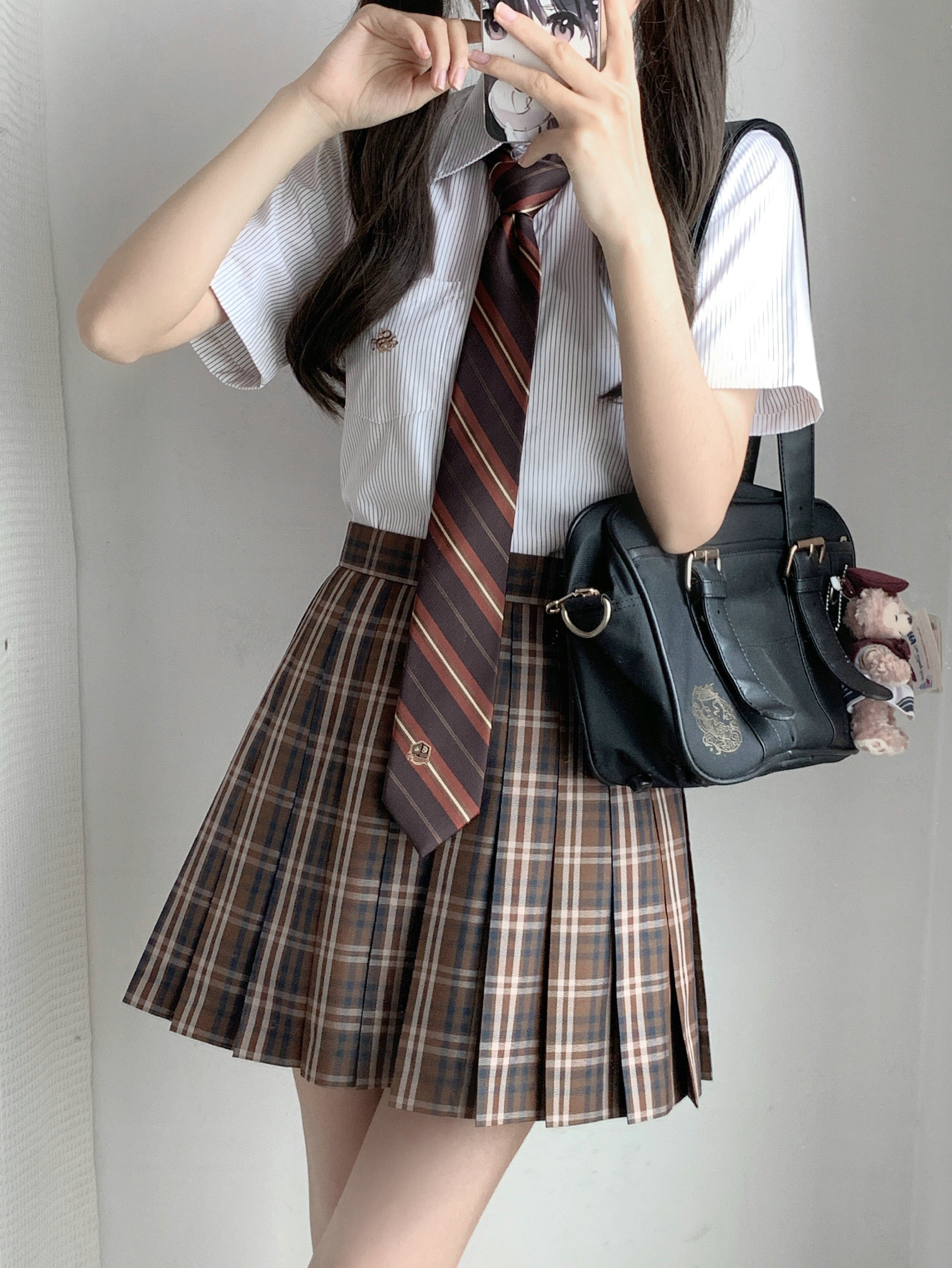 【潘特维拉】小山南自制长袖jk制服衬衫上衣刺绣条纹休闲百搭款