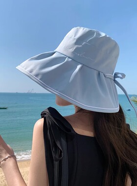 夏季防紫外线黑胶防晒遮阳帽子女