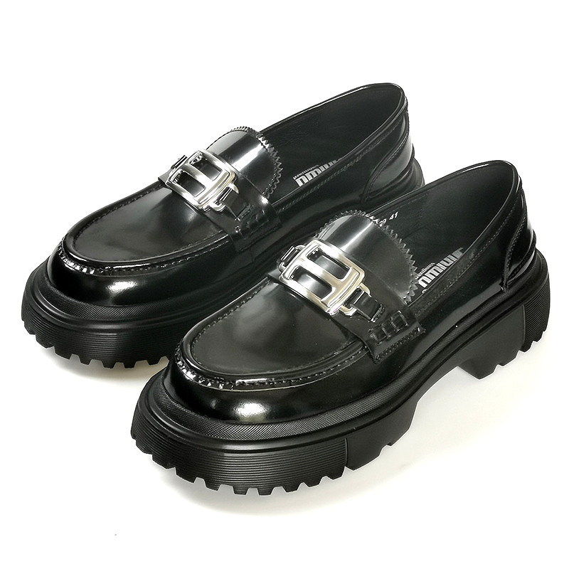 JINIWU吾倪季2025金属大银扣轻便底厚底增高牛皮套脚百搭乐福鞋,淘宝优惠券,粉丝福利购,淘宝优惠卷