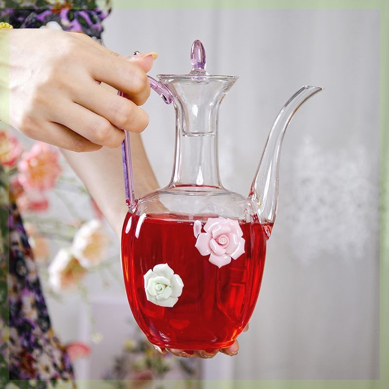 仿宋执壶泡绿茶专用茶具套装煮茶壶透明玻璃家用耐高温可明火水壶