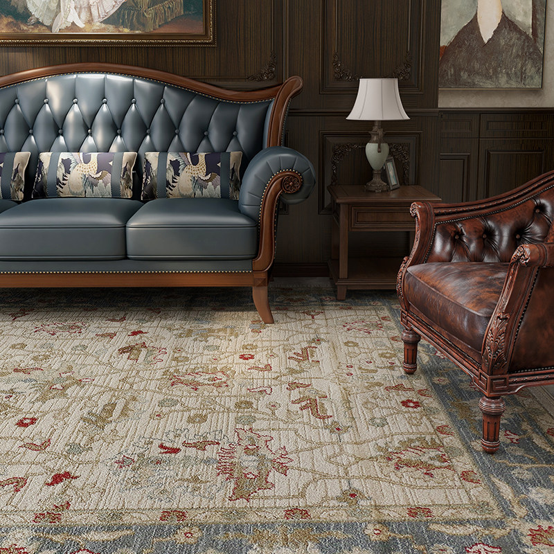 高级土耳其进口美式地毯现代简约轻奢北欧客厅卧室沙发茶几床边垫