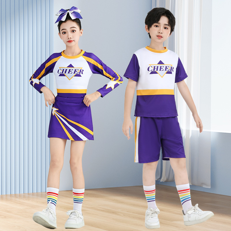啦啦队运动会表演服儿童新款女童啦啦操演出服成人竞技赛比赛服 - 图2