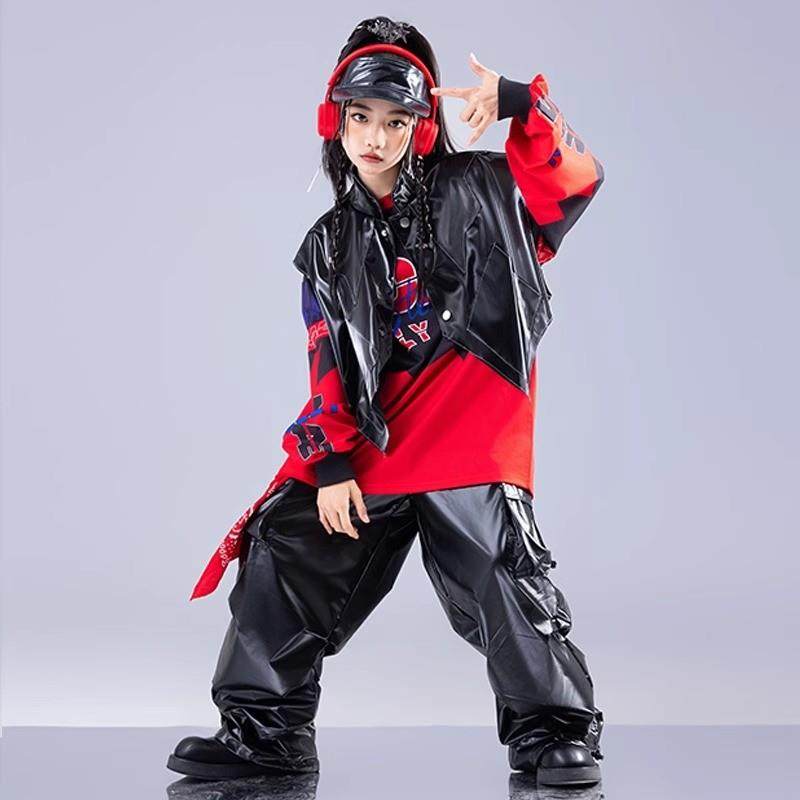 元旦少儿街舞潮服男孩套装少儿hiphop嘻哈炸街服装皮裤女孩演出服,淘宝优惠券,粉丝福利购,淘宝优惠卷