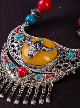 异国情调覆古蒙古藏族照片摄影服装发饰项炼头饰艺术测试额头炼