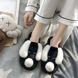 Мультяшные милые тапочки для влюбленных, удерживающая тепло нескользящая демисезонная обувь