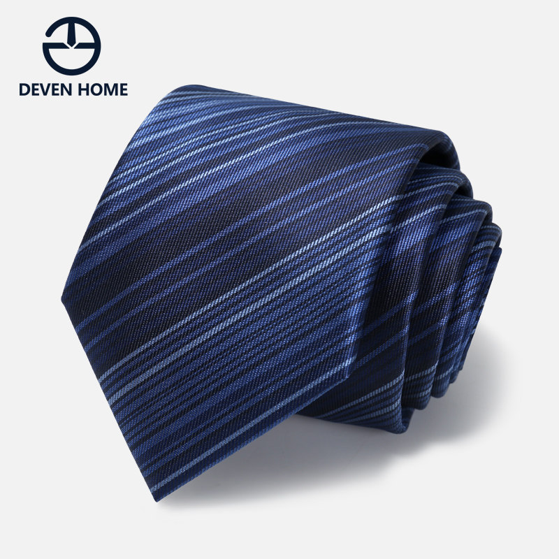 谛梵男士领带正装职业拉链式深蓝色渐变条纹拉链式易拉得懒人款,淘宝优惠券,粉丝福利购,淘宝优惠卷