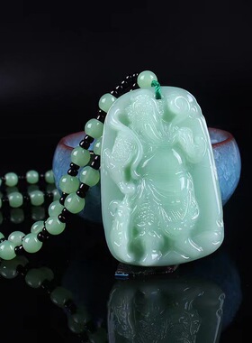 新中式国风串珠双面雕刻笑佛男女项链毛衣链配饰旗袍挂件高级感