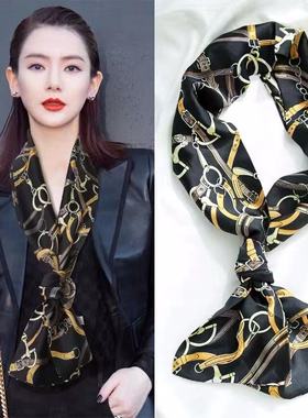 丝巾领巾长围巾围脖子女项链春搭配饰品职业西装挂件挂饰吊坠装饰