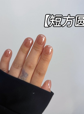 MUZINAIL·【本甲裸】镜面粉纯手工定制美甲短款指甲月光粉美甲爆
