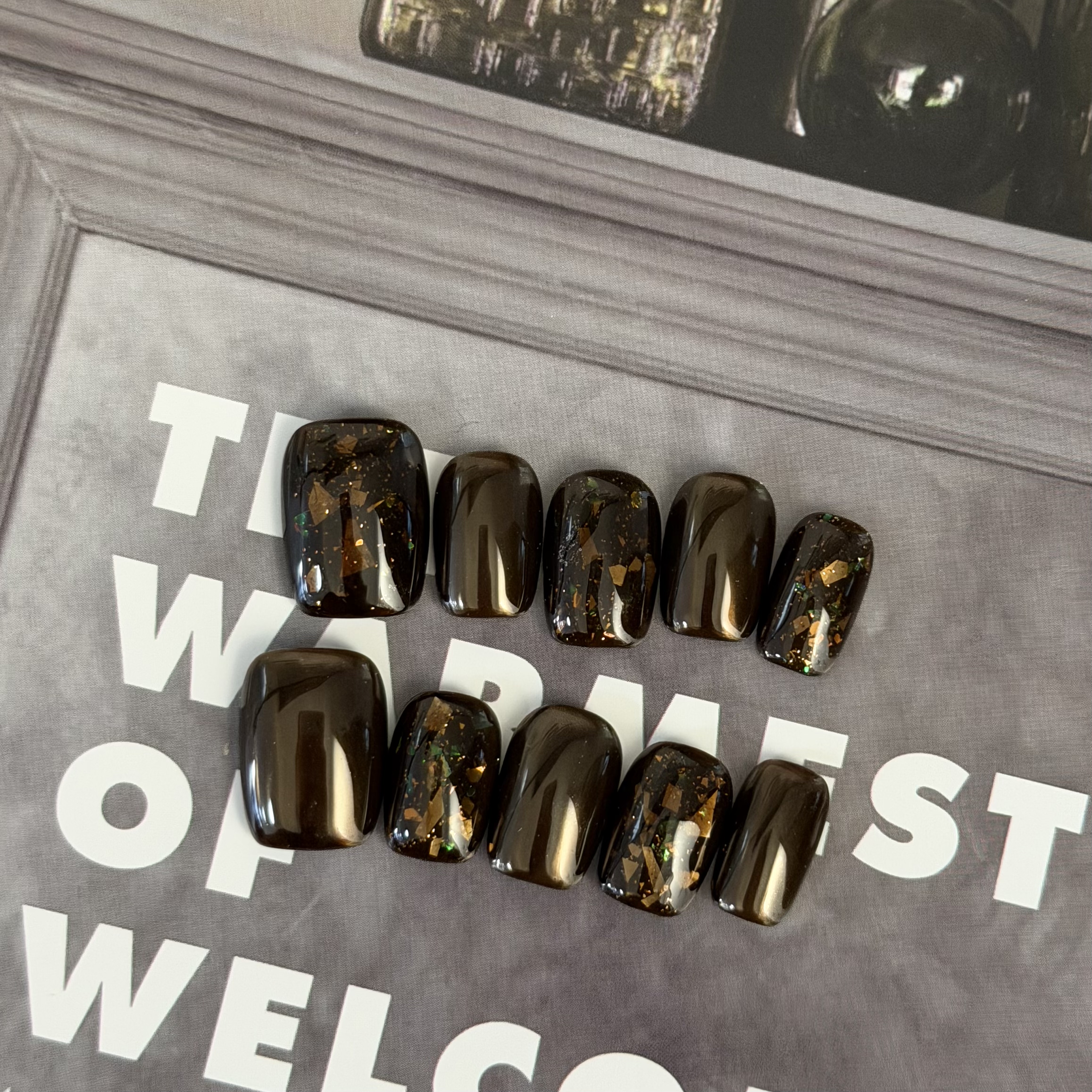 MUZINAIL·【琥珀糖浆】纯手工定制美甲韩风亮片爆闪轻奢短款美甲,淘宝优惠券,粉丝福利购,淘宝优惠卷