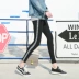 Quần legging xám nữ mặc mùa thu mỏng 2019 phiên bản Hàn Quốc mới của quần bó sát sọc cotton chân chín quần - Quần tây thường Quần tây thường