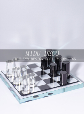 水晶装饰现代书房棋盘