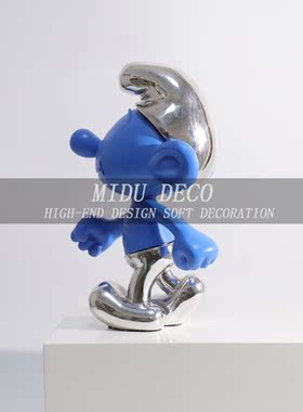 树脂装饰现代儿童房蓝精灵
