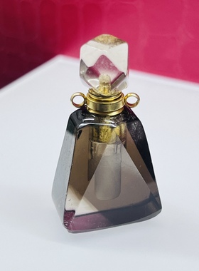 水晶原石香水瓶吊坠空瓶男女通用