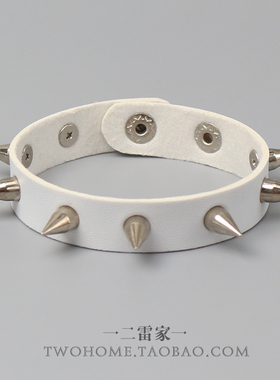 朋克fashion尖钉刺pu皮手链饰品