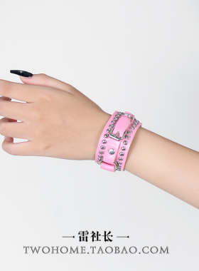 亚文化皮带扣小铆钉手环y2k腕带