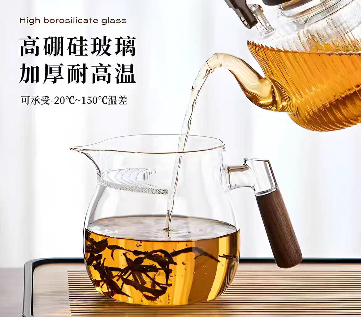 1200ml crescent filter kettle glass tea kettle large capacity tea kettle with filter tea kettle high temperature resistant